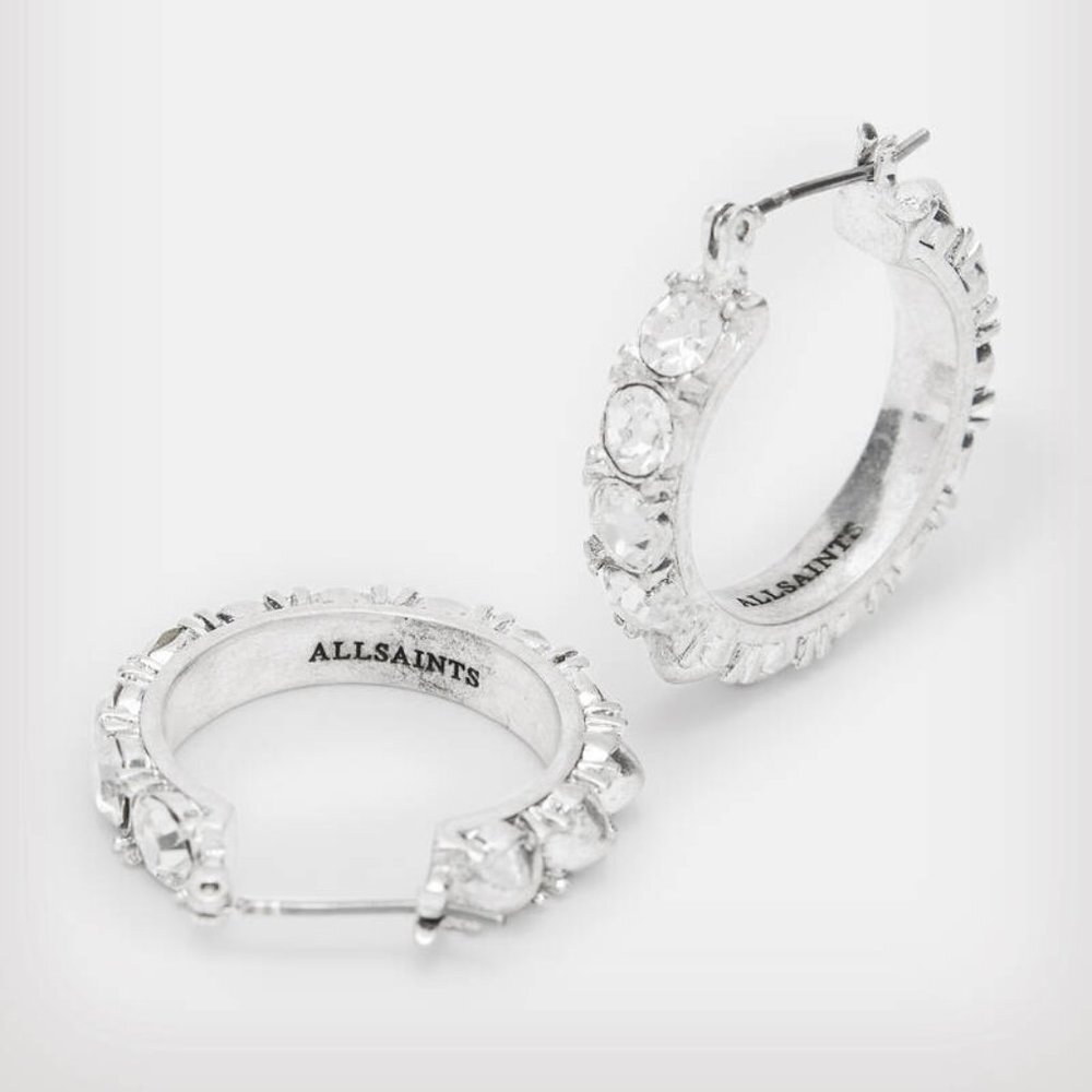 Allsaints jeta stud embellished hoop earrings